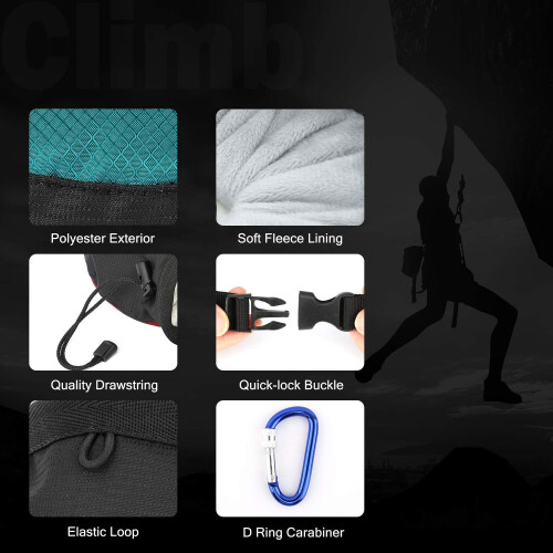 Rhino Valley Climbing Chalk Bag No Leak Drawstring with Adjustable Belt 2