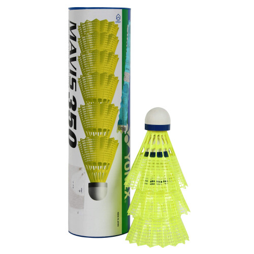 Yonex YONEX Mavis 350 Nylon Shuttlecock With Blue Cap (Yellow) 1