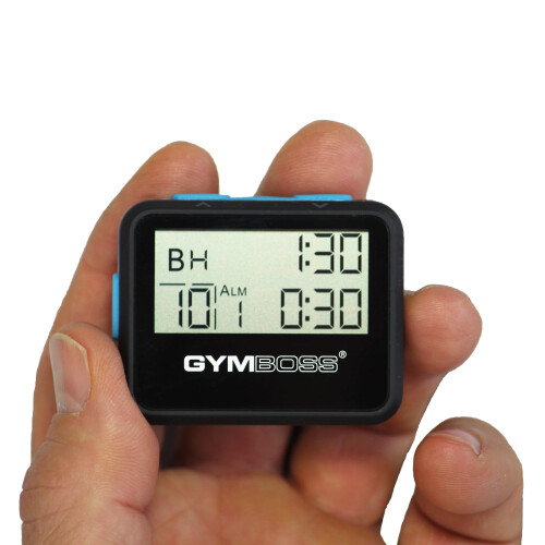 Gymboss Interval Timer and Stopwatch – Soft Coating Black/Blue 1