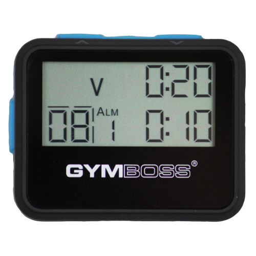 Gymboss Interval Timer and Stopwatch – Soft Coating Black/Blue 2