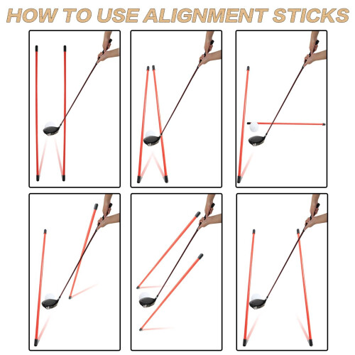FINGER TEN Golf Alignment Sticks Swing Trainer 48 Inch (6 Pack in Blue) 2