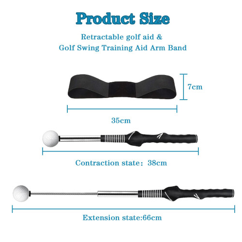 Golf Swing Trainer - Adjustable Golf Training Aid with Arm Band for Posture Correction, Strength and Rhythm Flexibility Training, Swing Correction Pr 1