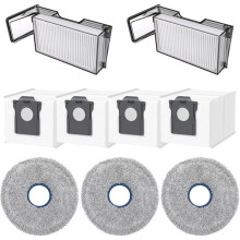 Kit de Pièces de Rechange pour Aspirateurs Robots pour X60 Max Ultra et X60: Brosse Latérale, Filtre HEPA, Chiffon de Nettoyage et Sac à
