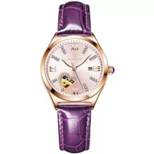 (P320 belt rose gold powder) Diamond Inlaid Calendar Waterproof Luminous Women Watch, Stylish Trendy Durable for Students