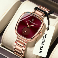 (P783 rose gold burgundy steel belt style) Luxury Women Watch New Waterproof Casual Quartz Wristwatch