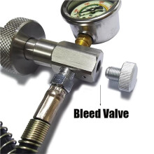 Scuba Diving Charging Adapter Station with 6000psi Gauge, DIN Connector, 37inch Hose