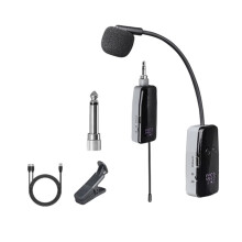 1 Channel UHF Wireless Saxophone Microphone System Clip- Instrument Mic for Performance Practice Recording