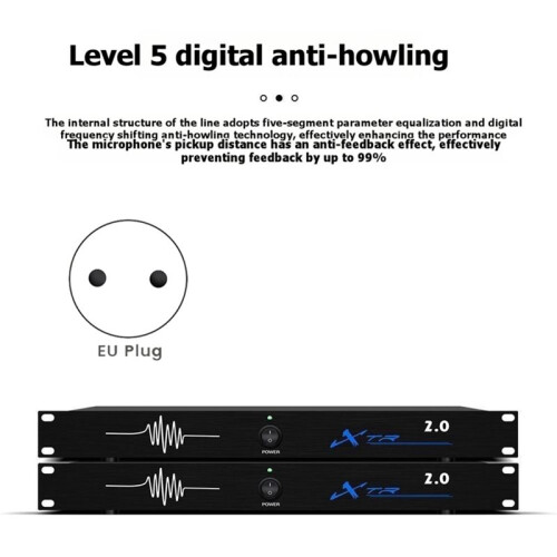 2.0 Digital Audio Processor with Digital Feedback Suppressor Six-Speed Frequency Shift to Suppress Feedback EU 2