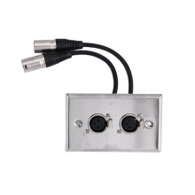 Dual XLR Female to Male XLR Cable Audio Wall Plate