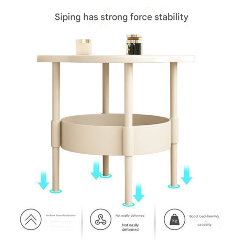 Table Side Coffee Table Double Layer Table with Storage Side Table Easy to Assemble for Small Spaces Bedroom Green 2