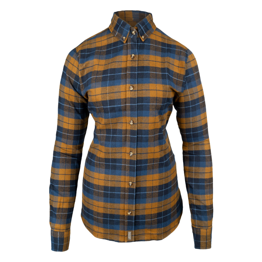 Jack Pyke Ladies Bleasdale Heavy Flannel Shirt Navy Russet Size 18 Blue