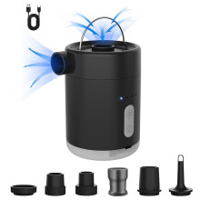 Outdoor Multifunctional Portable Electric  Lithium Battery Wireless Air Pump/Inflator with Light White