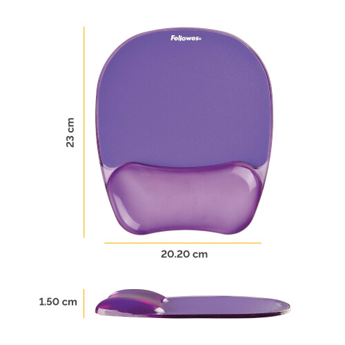 Fellowes Fellowes Crystals Gel Mouse Pad Purple 9144103 1