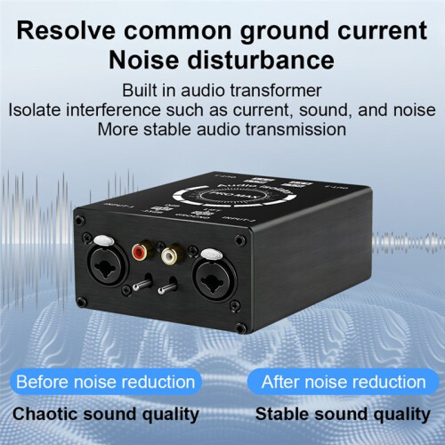 New XLR 6.35 HiFi Stereo Version Audio Isolation Box Ground Loop Isolator/Noise Filter/Hum Eliminator for Audio System 2