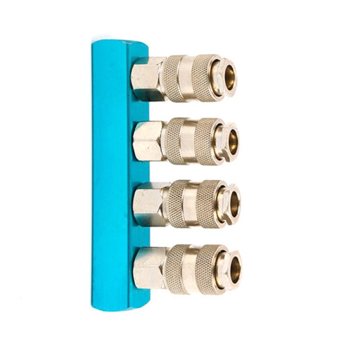 2/3/4 Ways EU Type Pneumatic Manifold Splitter Coupler Quick Fitting Air Gas Pump Compressor Connector 4 Ways 1