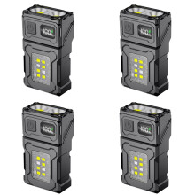 4X COB Rechargeable Work Light, Outdoor Flashlight Camping Light, Running Light, Riding Light and Signal Light
