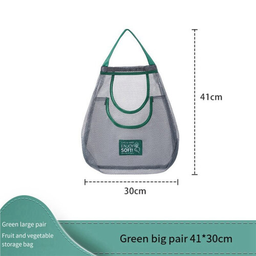 3X Reusable Kitchen Hanging Mesh Bag Large Capacity Home Fruit Vegetable Storage No.3 2