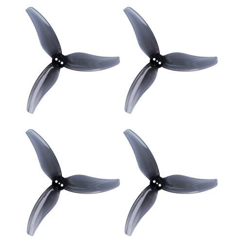 4 Pares de Hélices 3630 de 3 Polegadas com 3 Pás de PC e Furo de 1,5 mm para Motor Sem Escova 2004KV RC FPV Drone Cinza Translúcido 2