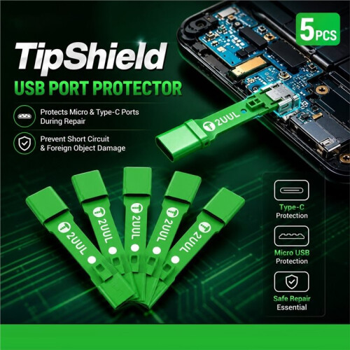 2UUL TS01 Dual- USB Tail Plug Protective Armor Protects Micro & Type-C  During Repair Melt-Resistant Design Weding Tool 1