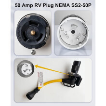 50 Amp Twist Lock-Stekker, NEMA SS2-50P Mannelijke Connector Compatibel met CS6365C, 3-Polige 4-Draads 125/250V Generatorstekker