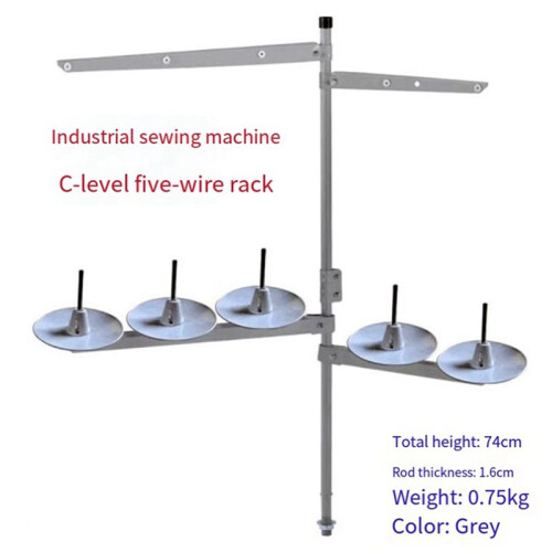 2X Industrial Metal Sewing Machine 5 Spool Thread Stand Holder with Heavy Duty Plastic Base 2