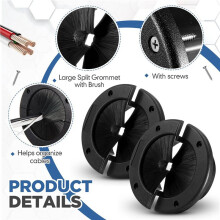 4 Pack 6Inch Round Brush Grommet Raised Floor Airflow Management for Home Data Center Wall Floor Cable Management