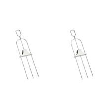 2X 3 Way Skewers,Metal Skewers for Grilling, 3-Prong Barbecue Skewer,Metal Grill Skewer with Push Bar Slider