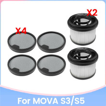 6PCS Replacement Filter Kit for MOVA S3/S5 Handheld Cordless Vacuum Cleaner Pre & Post Filter Washable and Reusable