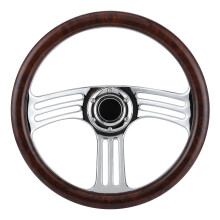 Wood Grip Chrome Wheel 14 Inches