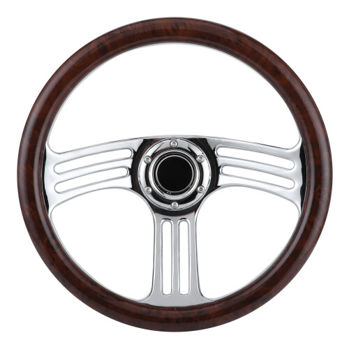 Wood Grip Chrome Wheel 14 Inches