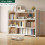 (White, 3 Tier:(40-70)*17*80cm) Expandable Desktop Storage Rack Book Shelf Organizer Adjustable Width Bookshelf 1