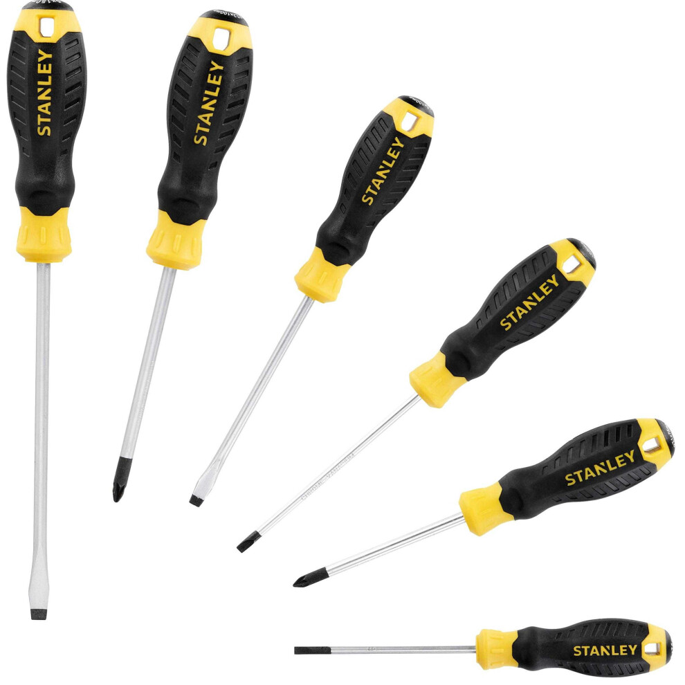 Stanley Cushion Grip Chrome Vanadium Steel Screwdriver Set (Pack Of 6) 5064016583266