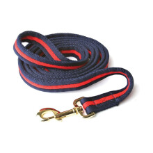 (One Size, Navy/Red) Hy Soft Webbing Lead Rein Without Chain