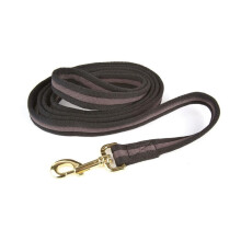 (One Size, Black/Grey) Hy Soft Webbing Lead Rein Without Chain