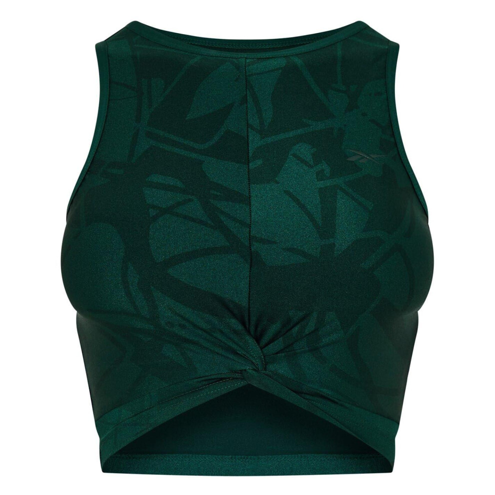 Reebok Womens/Ladies Leaf Print Slim Yoga Tank Top Green