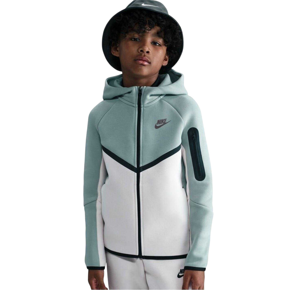 Nike (13 Years, Sage/Plum) Childrens/Kids Tech Fleece Full Zip Hoodie