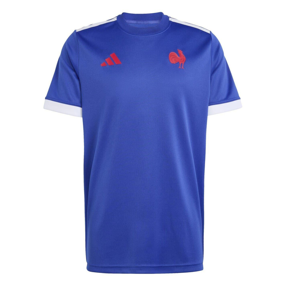 Adidas (L, Light Blue) Mens France Ffr Rugby T-Shirt