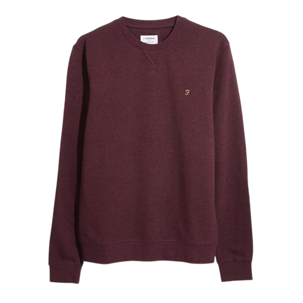 Farah (S, Red) Mens Organic Cotton Crew Neck Sweatshirt