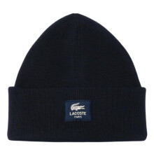 Lacoste Patch Rib Knit Beanie