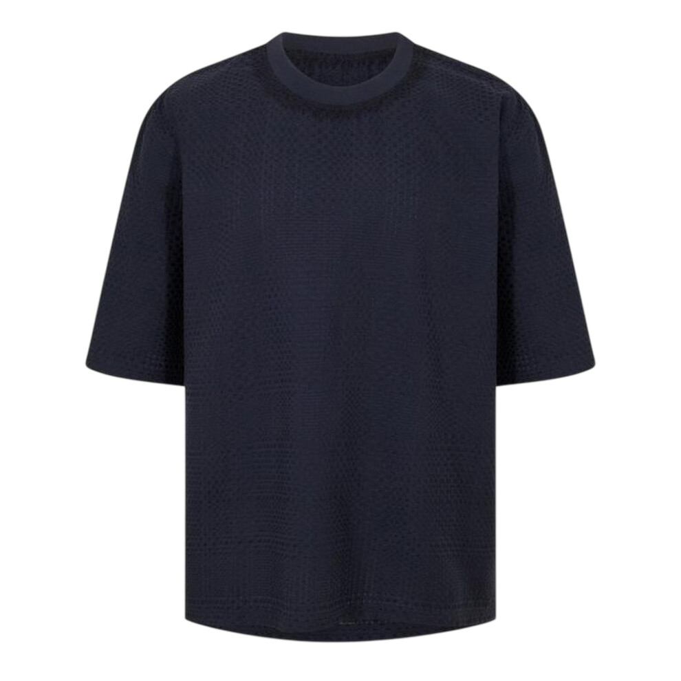 Ted Baker (S, Navy) Mens Textured Crew Neck Regular T-Shirt