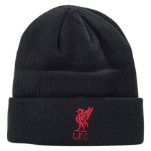 (One Size, Black/Red Print) Liverpool FC Childrens/Kids Embroidered Logo Ribbed Beanie