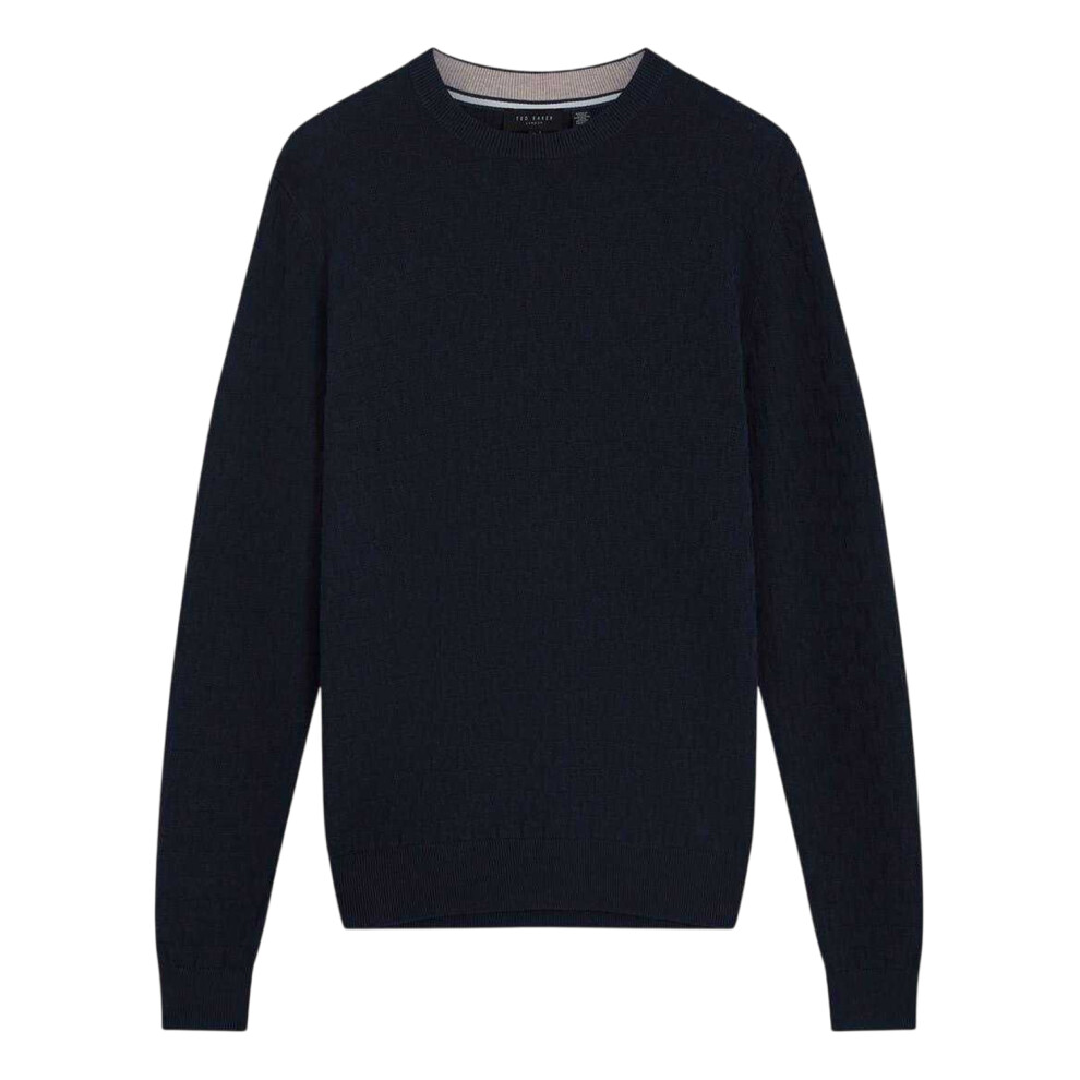 Ted Baker (L, Navy) Mens Stitch Knitted Crew Neck Jumper Blue,Multicoloured