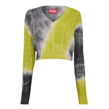 (10 UK, Yellow) Diesel Womens/Ladies Janel Tie Dye V Neck Crop Sweatshirt