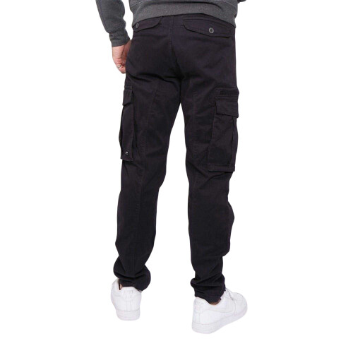 (36R, Washed Black) Firetrap Mens Cotton Blend Cargo Trousers 1