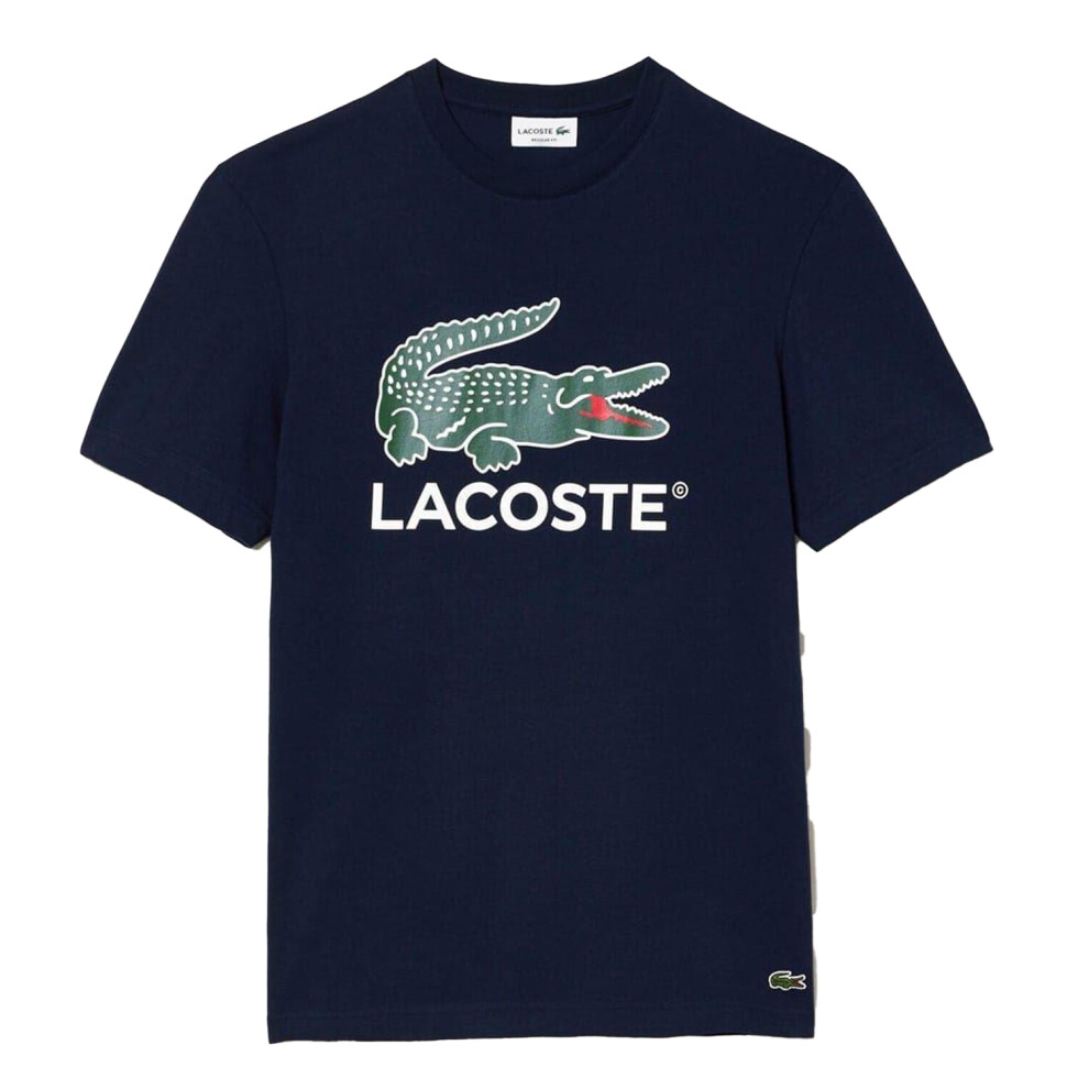Lacoste (M, Navy) Mens Crocodile Print Regular T-Shirt Blue,Multicoloured