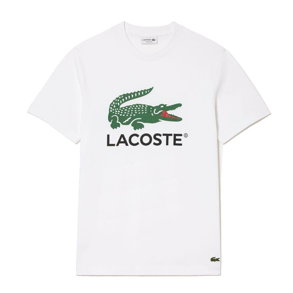 Lacoste (Xl, ) Mens Crocodile Print Regular T-Shirt White