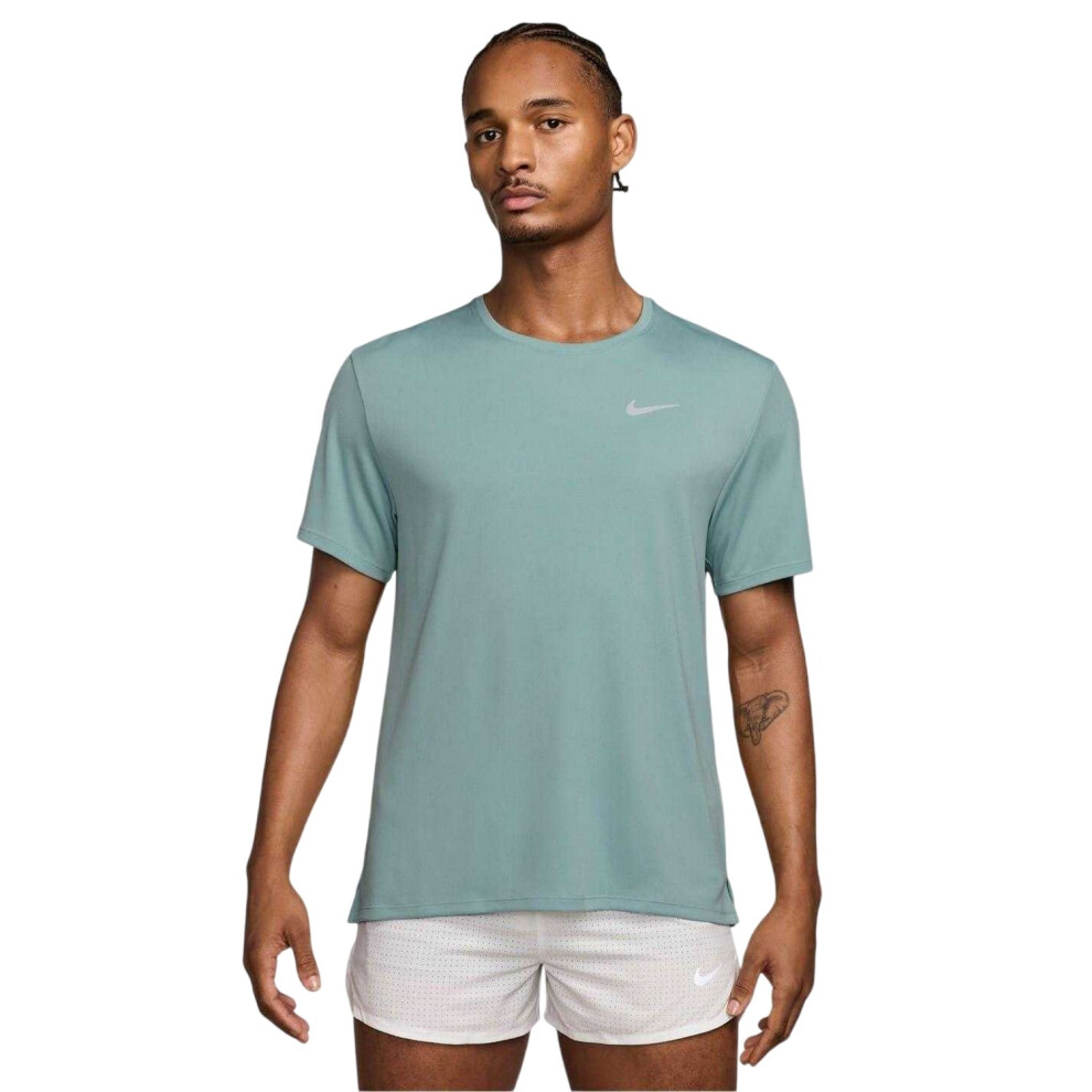 Nike (S, Cannon) Mens Miler Swoosh Reflective Detail T-Shirt Multicoloured