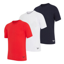 (S, Red/White/Navy) Reebok Mens Santo T-Shirt (Pack of 3)