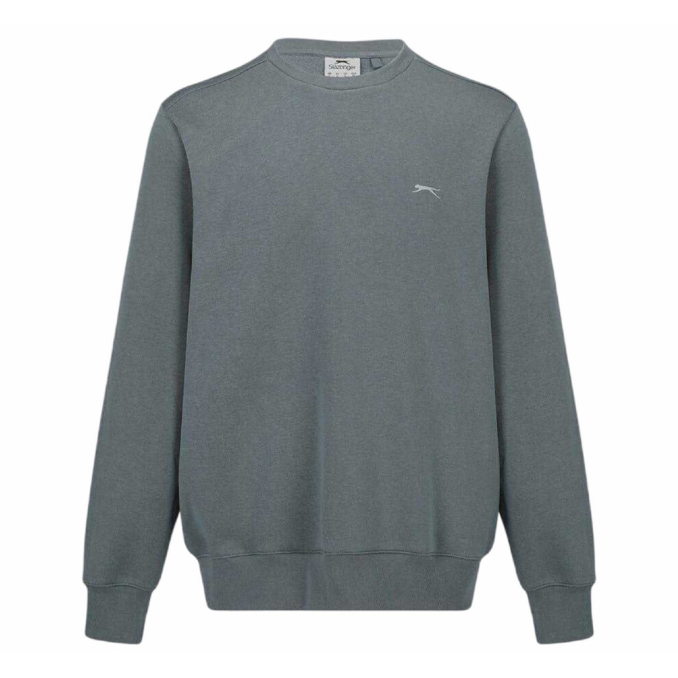 Slazenger (S, Slate ) Mens Fleece Crew Neck Sweatshirt Grey
