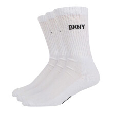 (7 UK-11 UK, White) DKNY Mens Ribbed Crew Socks